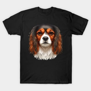 King Charles Cavalier Spaniel Pet Portrait Cut Out T-Shirt